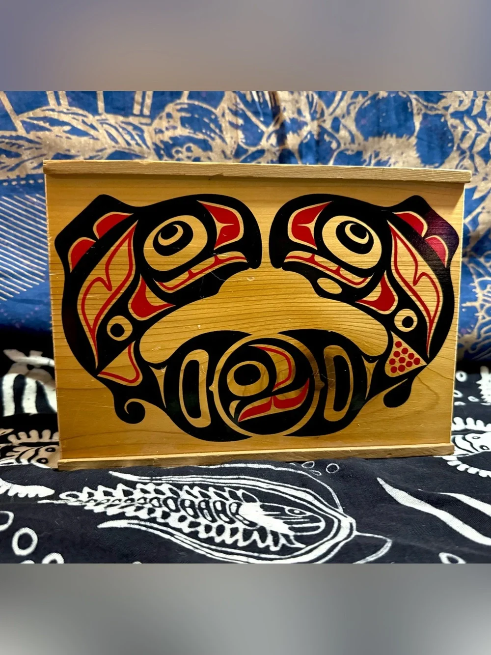 Clarence Wells Haida Art Northwest Pacific First Nations Wooden Box Sliding Lid